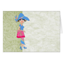 Fancy Shopping Lady  (2) Cards