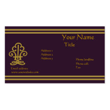 Fancy stylish dark purple and gold business card templates