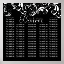 Fancy Swirl  Damask Seating Chart for Reception