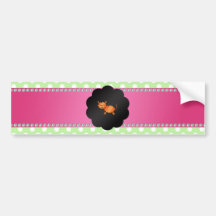 Fancy tiger green polka dots bumper stickers