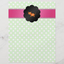 Fancy tiger green polka dots flyer design