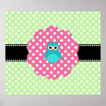 Fancy turquoise owl print