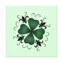 Fancy victorian shamrock St Patricks Day Stretched Canvas Print