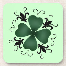 Fancy victorian shamrock St Patricks Day Coasters