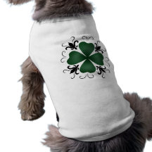 Fancy victorian shamrock St Patricks Day Doggie Tee