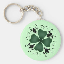 Fancy victorian shamrock St Patricks Day Keychain
