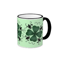 Fancy victorian shamrock St Patricks Day Coffee Mugs