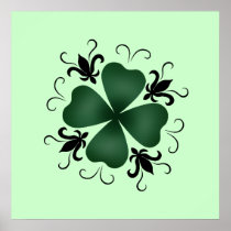 Fancy victorian shamrock St Patricks Day Posters