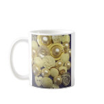 Fancy White Button Collage Coffee Mugs
