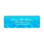 Fancy Winter Blue Flourishes Address Label