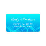 Fancy Winter Blue Flourishes Address Label