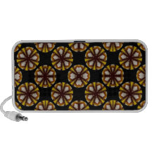 fancy yellow brown circle pattern laptop speaker