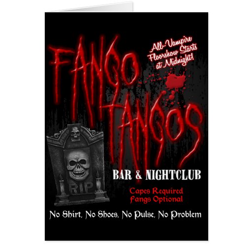 Fango Tangos Vampire Nightclub Greeting Card