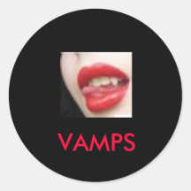 fangs, VAMPS Round Sticker