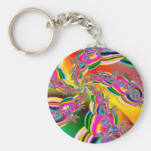 Fantasia Rainbow Strings Fractal Keychain