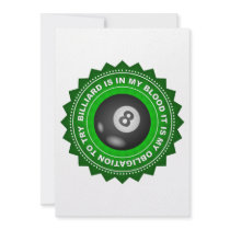 Fantastic Billiard Shield Personalized Invites