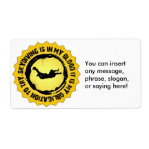 Fantastic Skydiving Seal Personalised Shipping Labels
