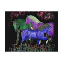 Fantastical coloured horse design, black back
