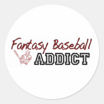 Fantasy Baseball Addict Round Stickers