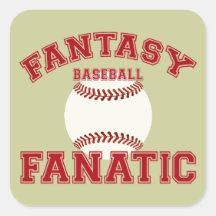 Fantasy Baseball Fanatic Square Stickers