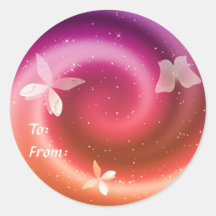 Fantasy Butterflies Gift Tag Sticker
