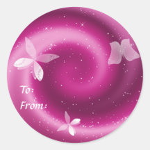 Fantasy Butterflies Gift Tag Sticker
