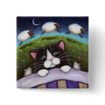 Fantasy Cat and Mouse Art Pinback Buttons
