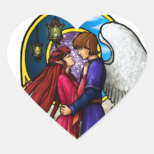 Fantasy Couple Heart Sticker