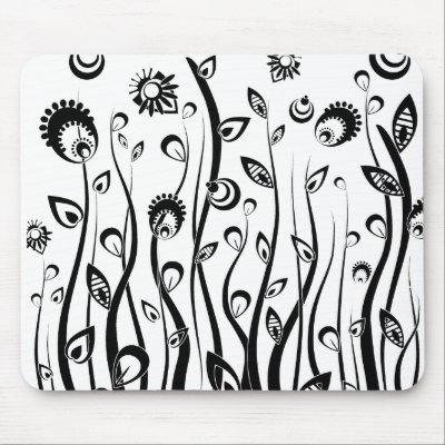 fantasy flowers mouse pad by VioDeBlack