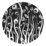 fantasy flowers round sticker