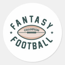 Fantasy Football Champion Round Stickers