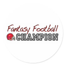 Fantasy Football Champion Round Stickers