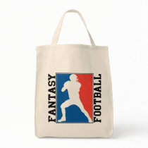 Fantasy Football, red white and blue Logo Canvas Bags