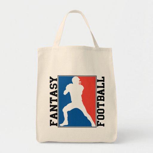 Fantasy Football, red white and blue Logo Canvas Bags