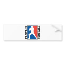 Fantasy Football, red white and blue Logo Bumper Sticker