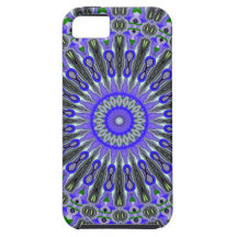Fantasy Glow Blue Spiral Kaleidoscope iPhone 5 Covers