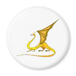 Fantasy Golden Dragon Fridge Magnet