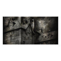 Fantasy - Haunted - It was a dark and stormy night Photo Card Template
