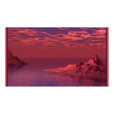 Fantasy Landscape - Mountains at Dawn Business Card Templates by willowdewisp