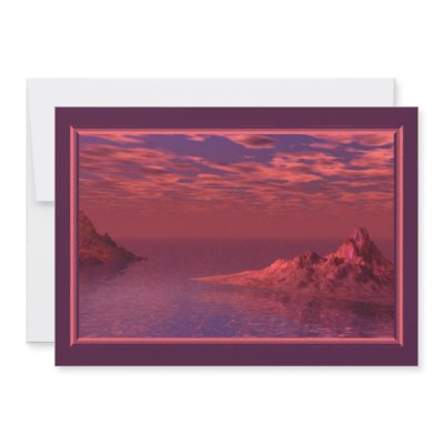 Fantasy Landscape - Mountains at Dawn Personalized Invite by willowdewisp