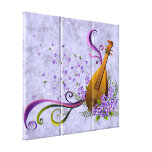 Fantasy Mandolin Music  3 Panel Gallery Wrapped Canvas