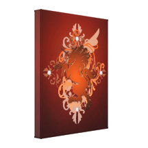 Fantasy Orange Unicorn Enchanting Canvas Print
