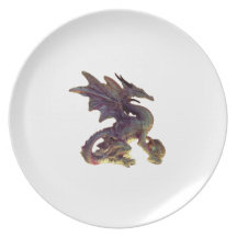 Fantasy Purple & Gold Dragon Plate