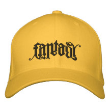 Fantasy/Reality Ambigram Lid Embroidered Hats