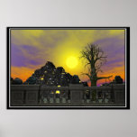 Fantasy The Rock Hotel Futuristic Poster