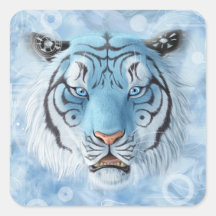 Fantasy Tiger Square Stickers