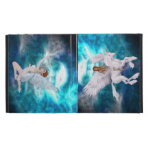 Fantasy Unicorn and Beautiful Faerie, iPad Folio iPad Folio Case