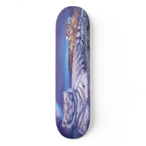 Fantasy White Tiger Cat Custom Skate Board