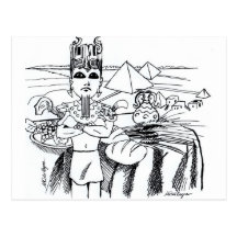 farao com mesa egito antigo postcard