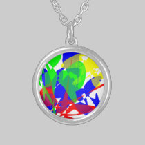Farbkleckse abstrakt color splots abstract necklaces